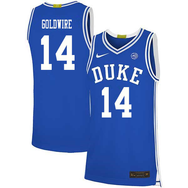 2020 Men #14 Jordan Goldwire Duke Blue Devils College Basketball Jerseys Sale-Blue - Click Image to Close